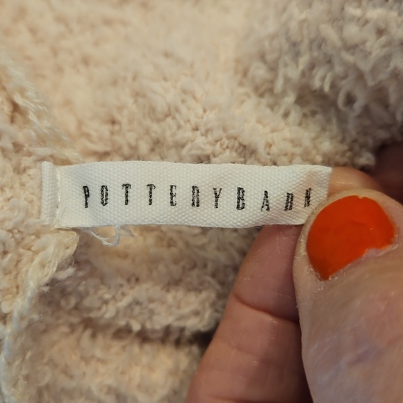 Pottery Barn | Women's Sherpa Teddy Cream Lt. Pink Pockets Loungewear Robe Sz L - Picture 10 of 10